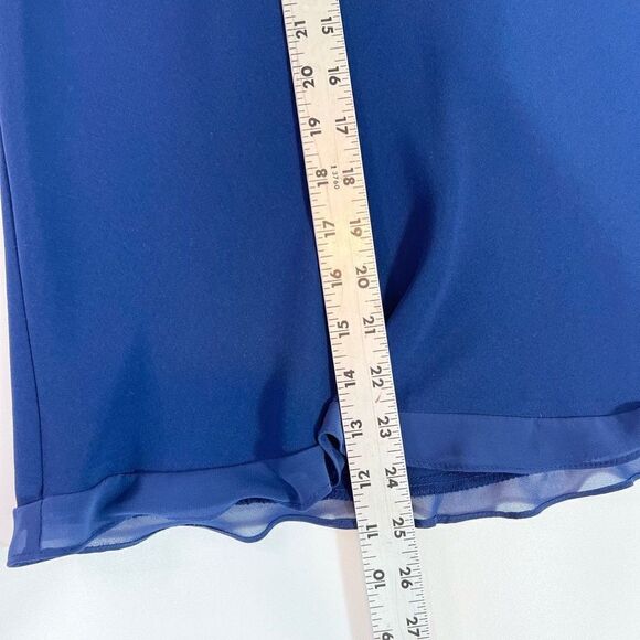 Talbots Two Piece Outfit Women's 18 Blue Top & Skirt Ruffles Matching Set - Picture 8 of 11